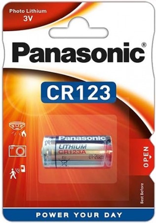 Panasonic CR123A 3V Lithium Batteri 10 Stk